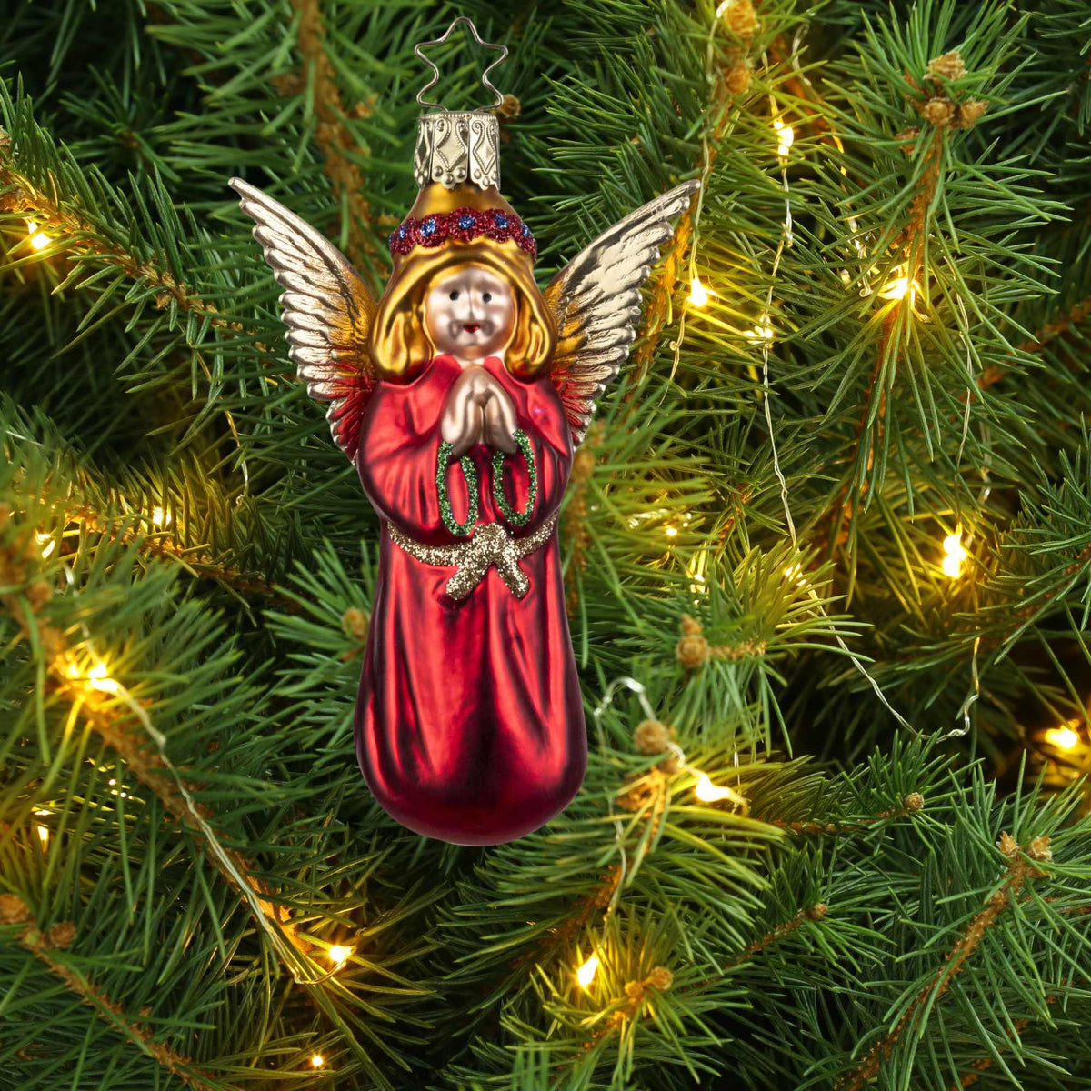 Inge Glas Festive Angel - - SBKGifts.com