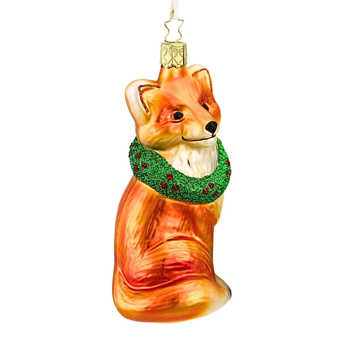 Inge Glas Fox In A Festive Wreath - - SBKGifts.com