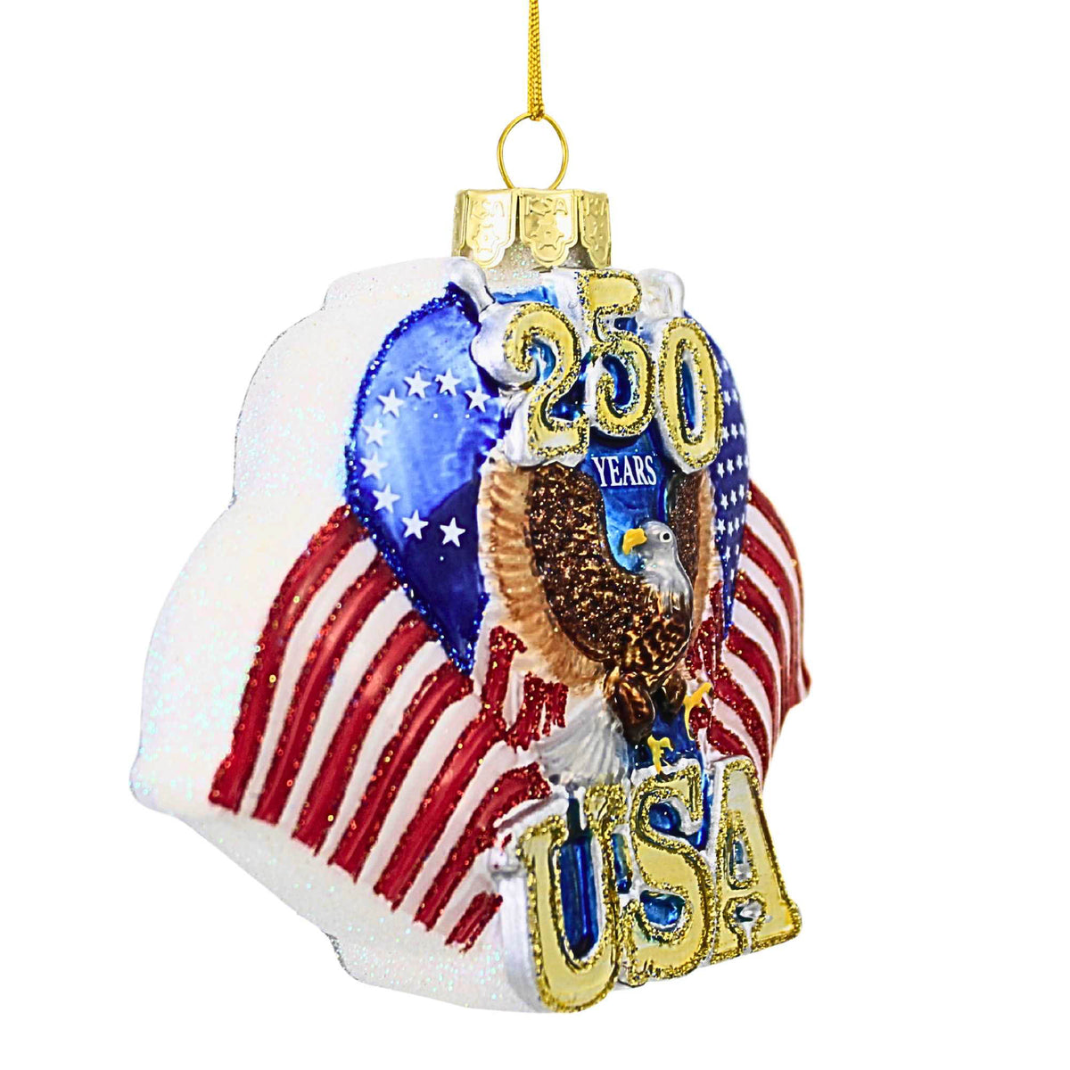 Kurt S. Adler Glass 250Th Anniversary U.S. Flag Ornament - - SBKGifts.com