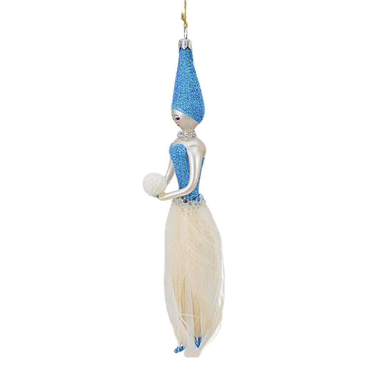 De Carlini Italian Ornaments Feathers & Frost - - SBKGifts.com