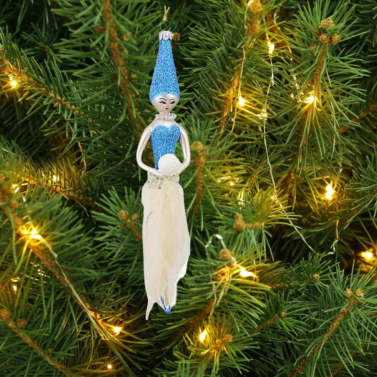 De Carlini Italian Ornaments Feathers & Frost - - SBKGifts.com