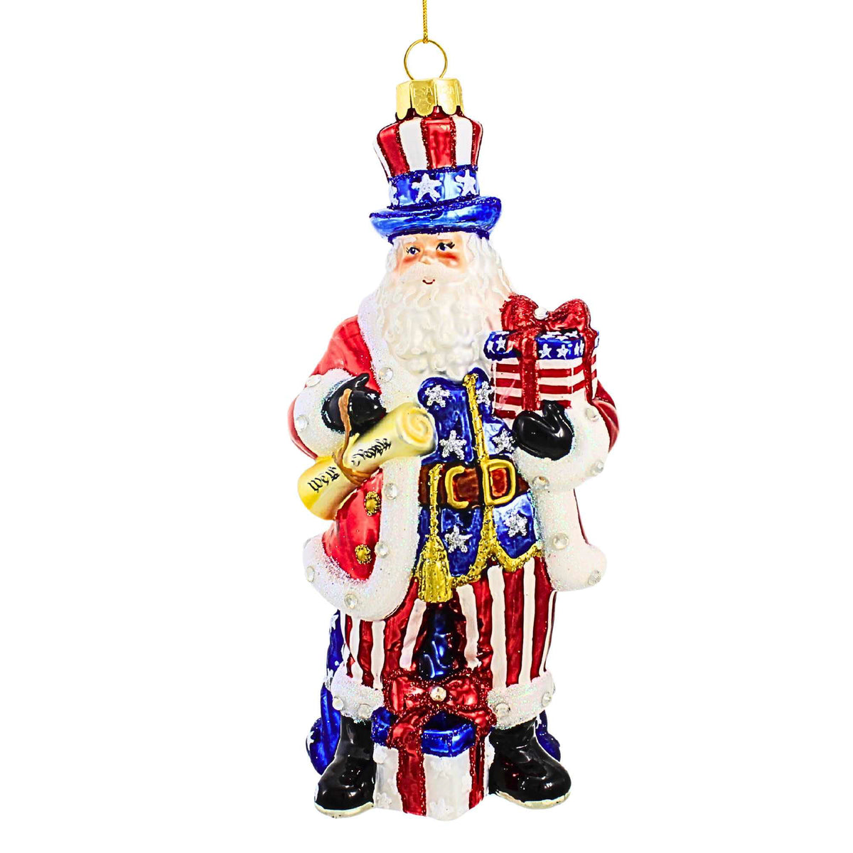 67244 Patriotic Santa Ornament BELL0064