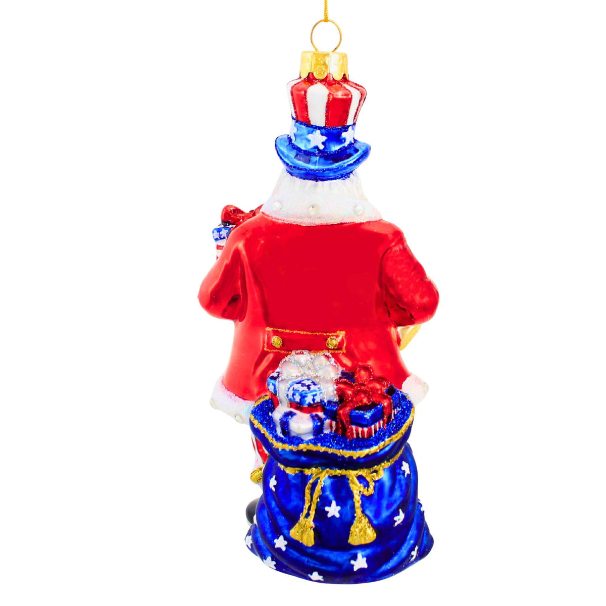 Bellissimo Glass Patriotic Santa Ornament - - SBKGifts.com