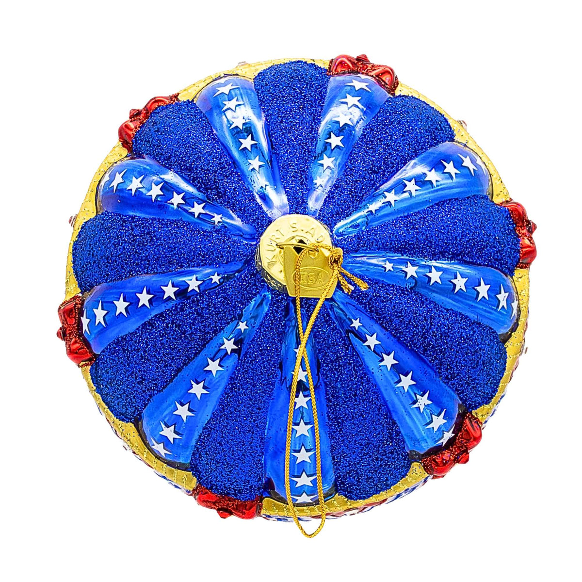 Bellissimo Glass Red, White & Blue Hot Air Balloon Ornament - - SBKGifts.com