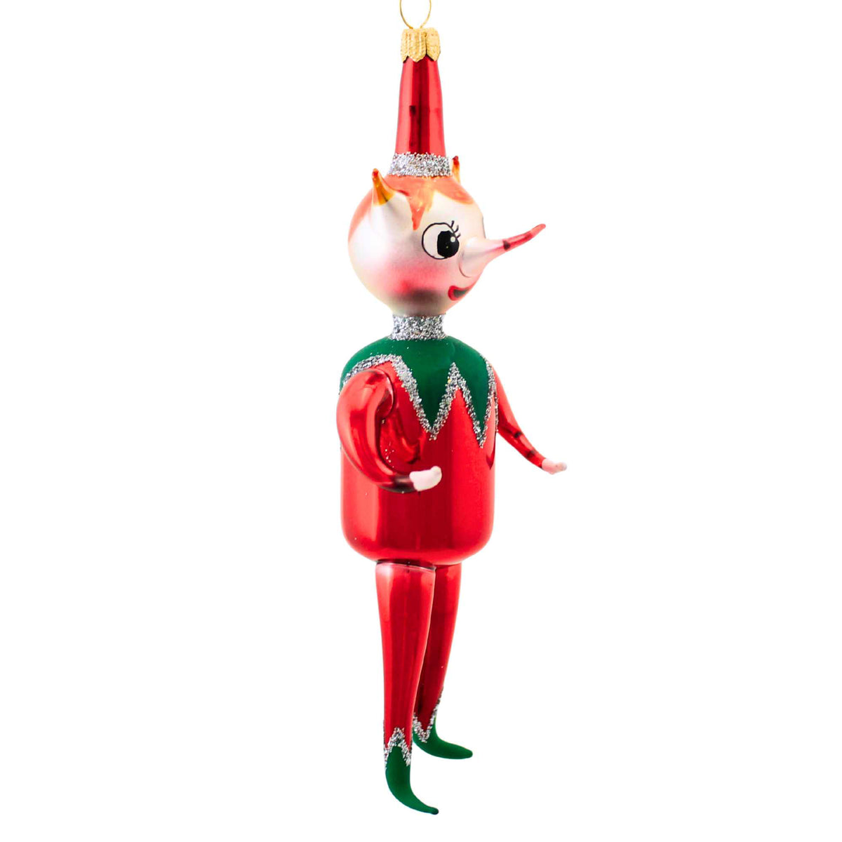 De Carlini Italian Ornaments Tinsel Toe Pete - - SBKGifts.com