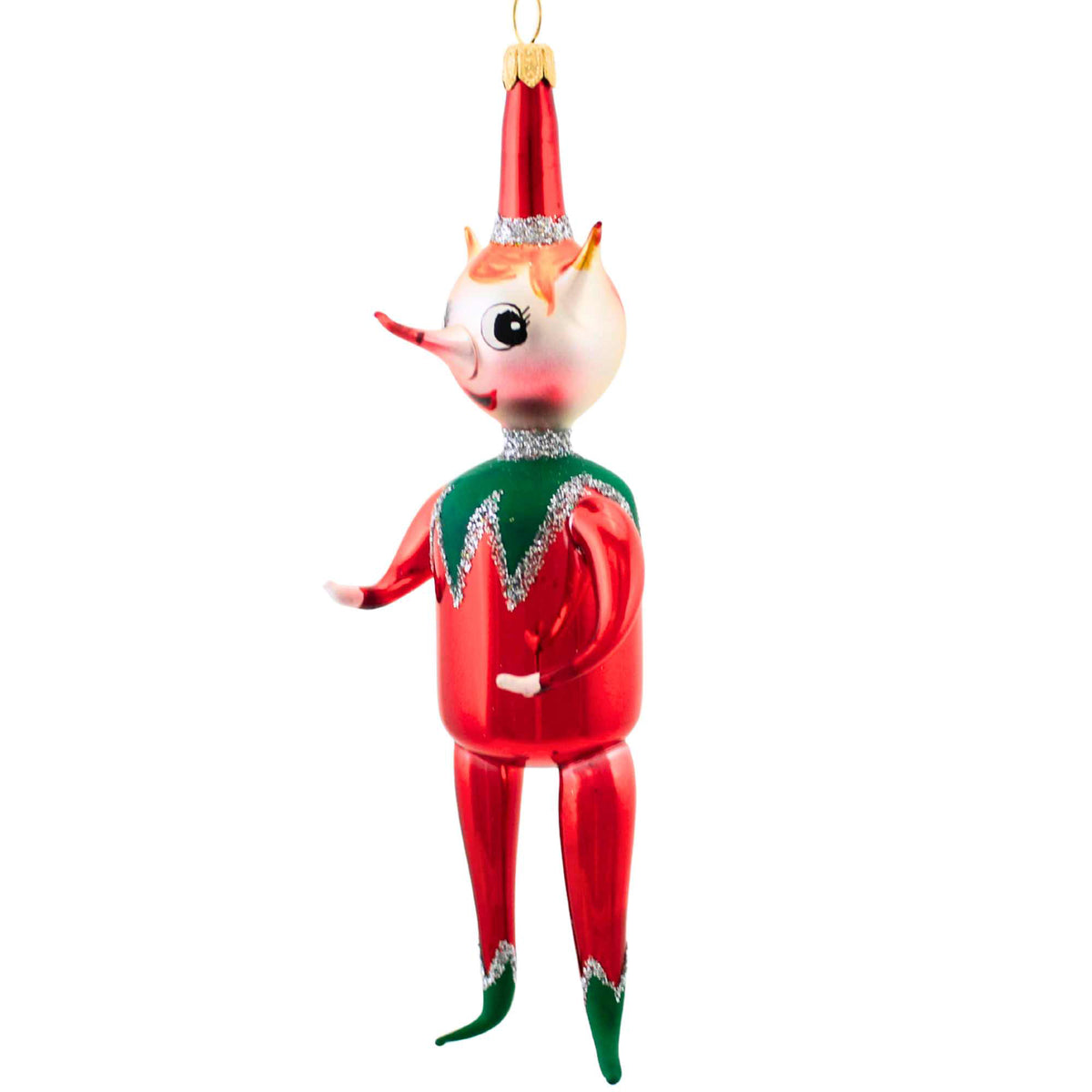 De Carlini Italian Ornaments Tinsel Toe Pete - - SBKGifts.com
