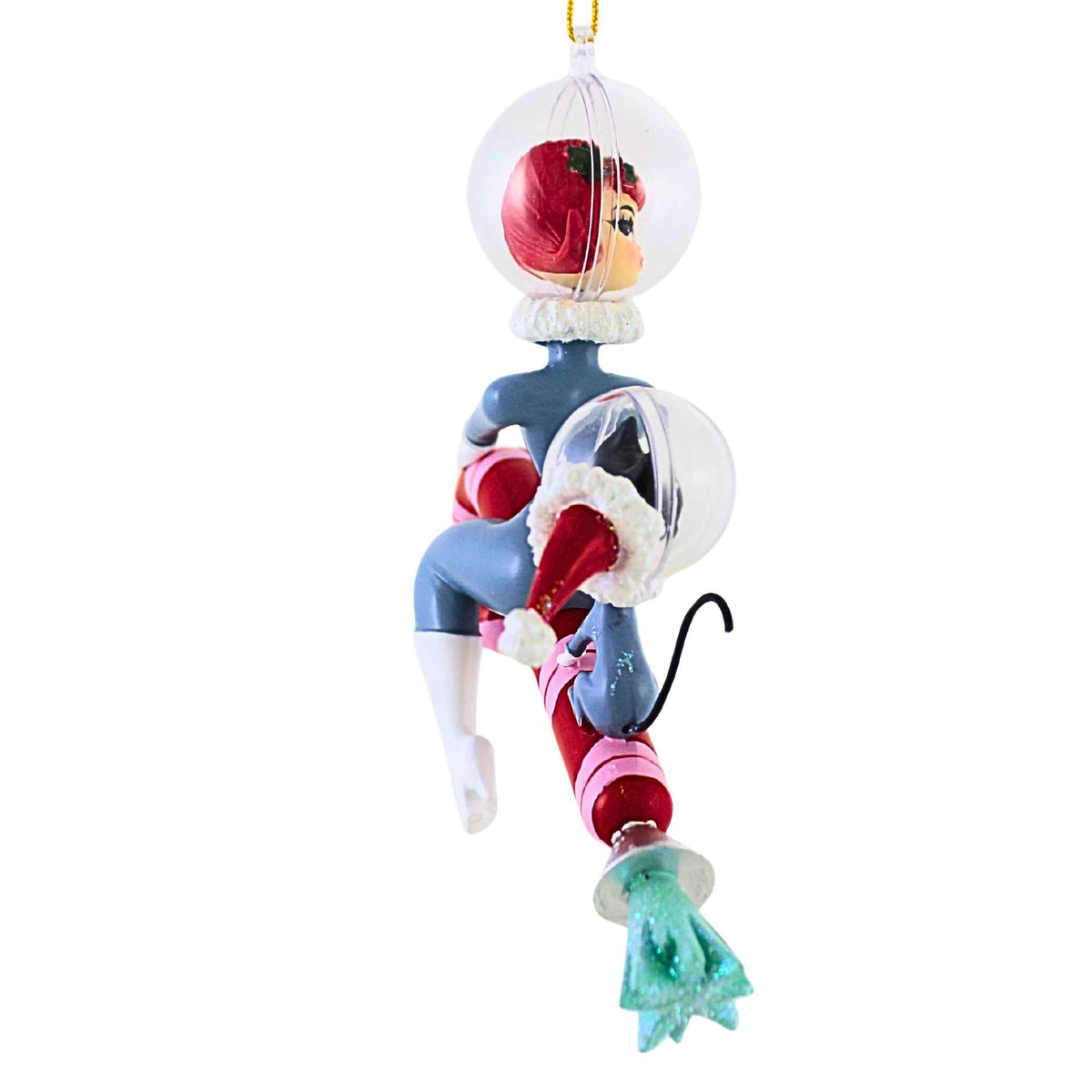 December Diamonds Space Girl W/ Cat On Rocket - - SBKGifts.com