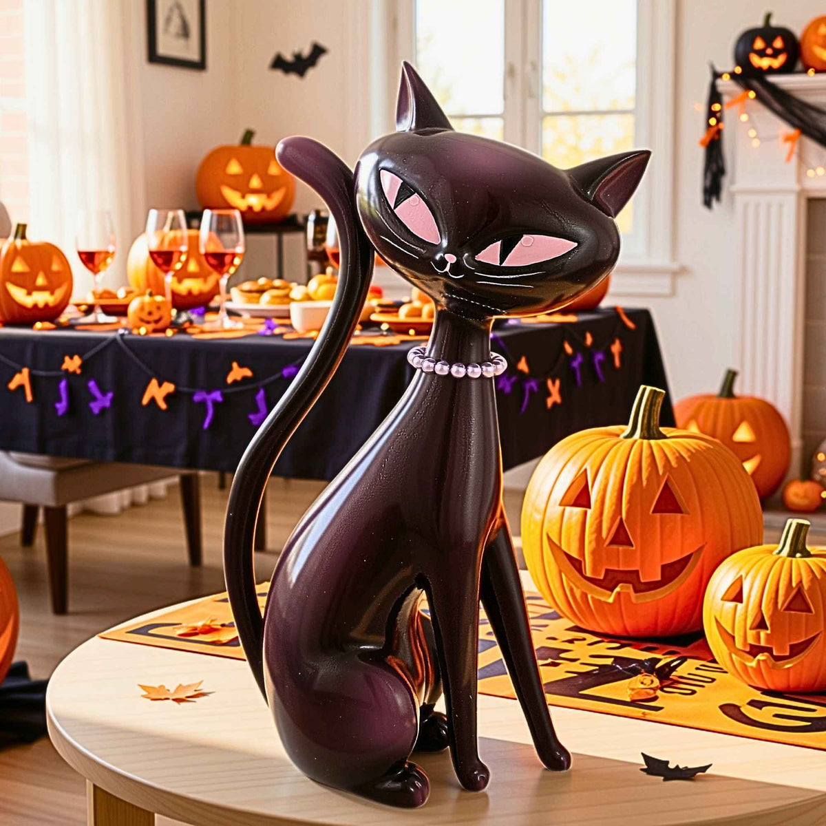 December Diamonds Black Cat With Pearls - - SBKGifts.com