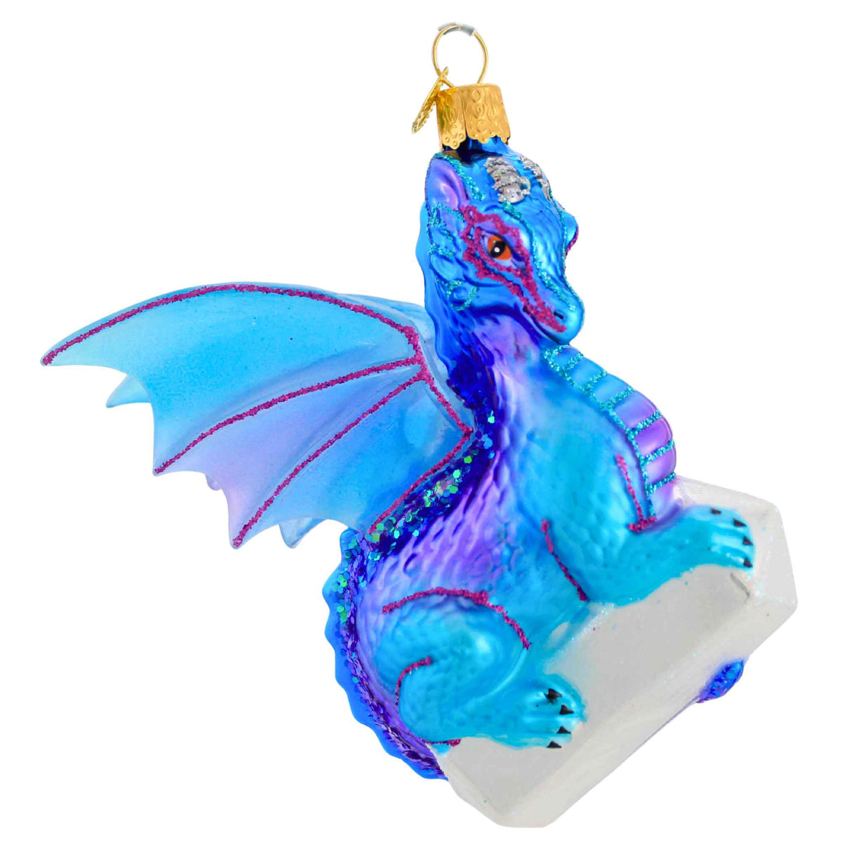 67324 Celestial Dragon Glass Christmas Ornament 12732