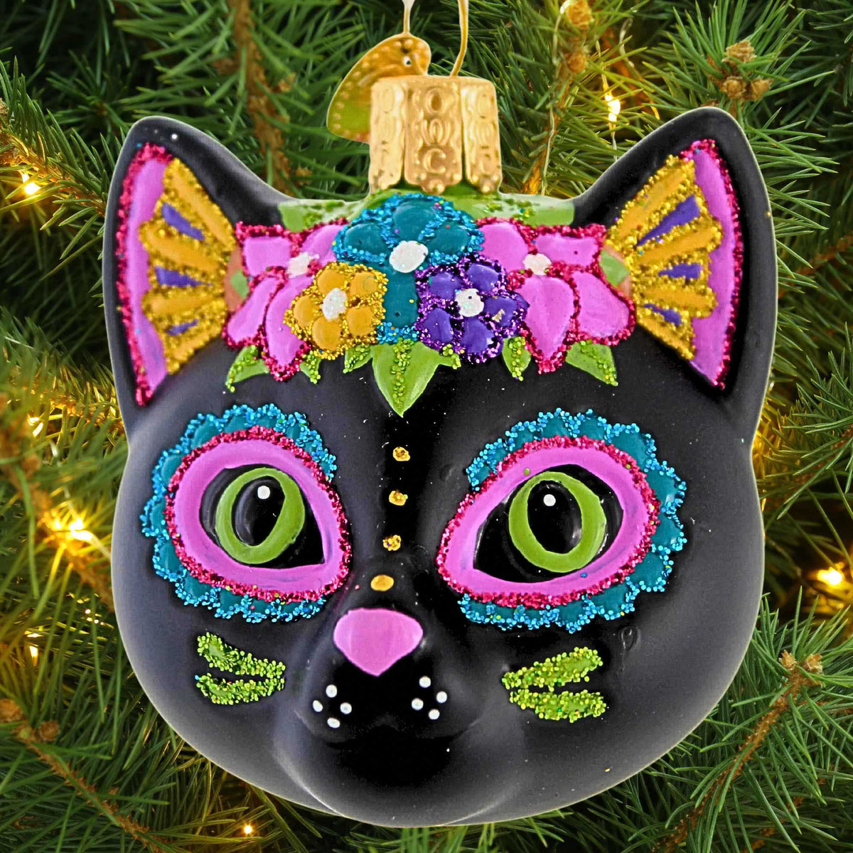 Old World Christmas Dia De Los Muertos Cat - - SBKGifts.com