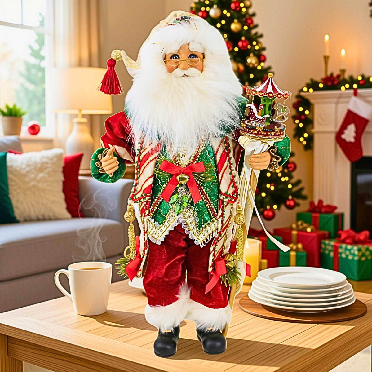 Karen Didion Carousel Christmas Santa - - SBKGifts.com