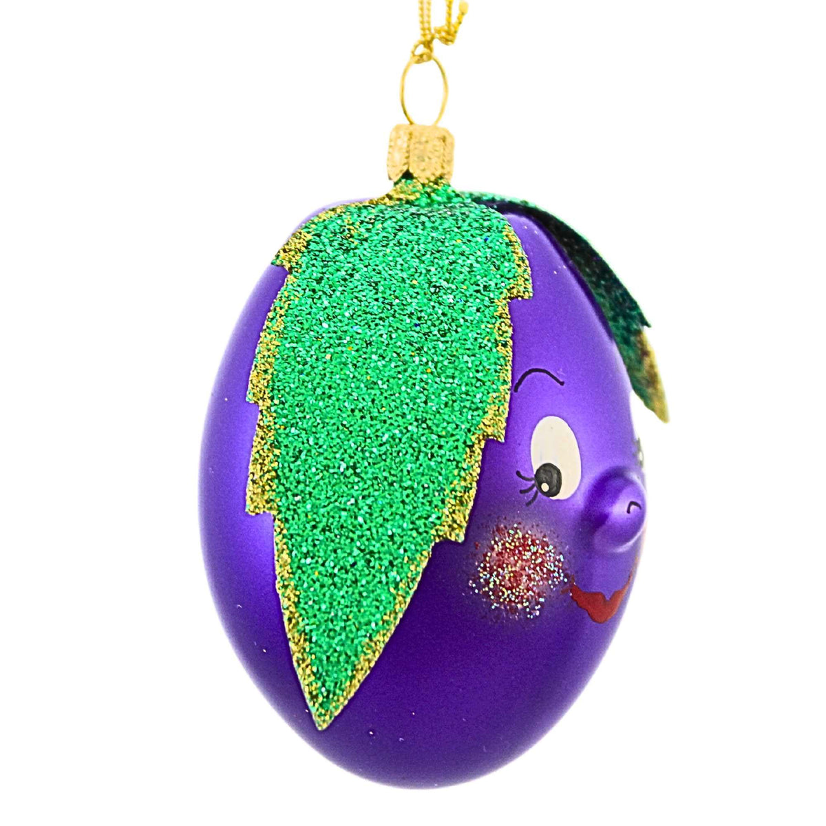 De Carlini Italian Ornaments Victoria Plum - - SBKGifts.com