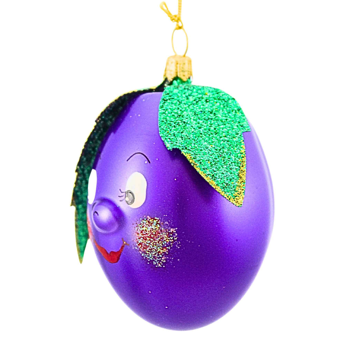 De Carlini Italian Ornaments Victoria Plum - - SBKGifts.com