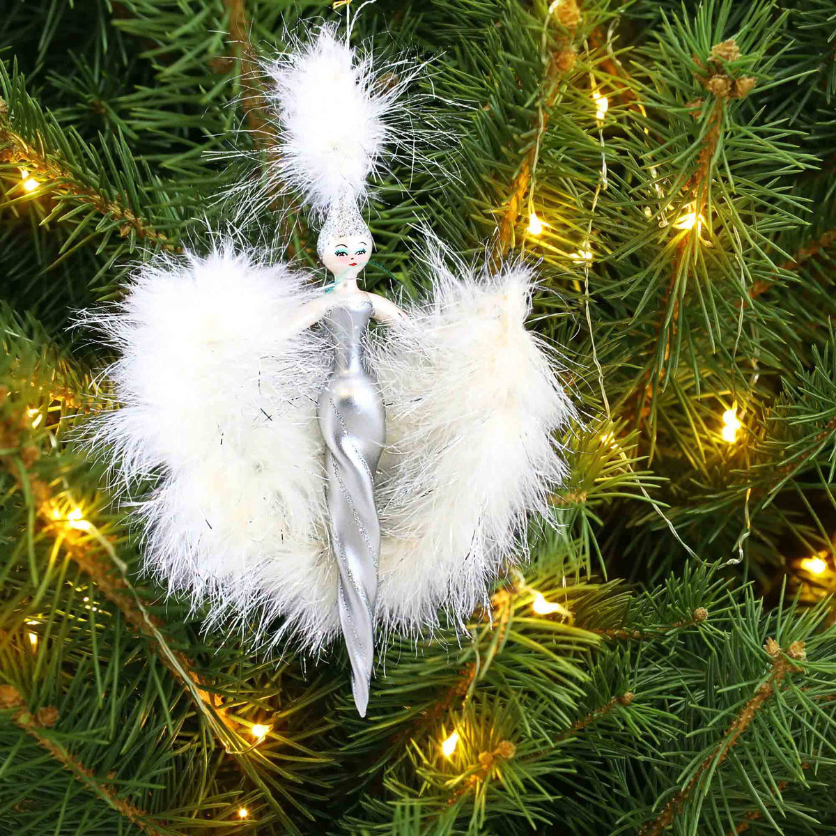 De Carlini Italian Ornaments Silver Stardust - - SBKGifts.com