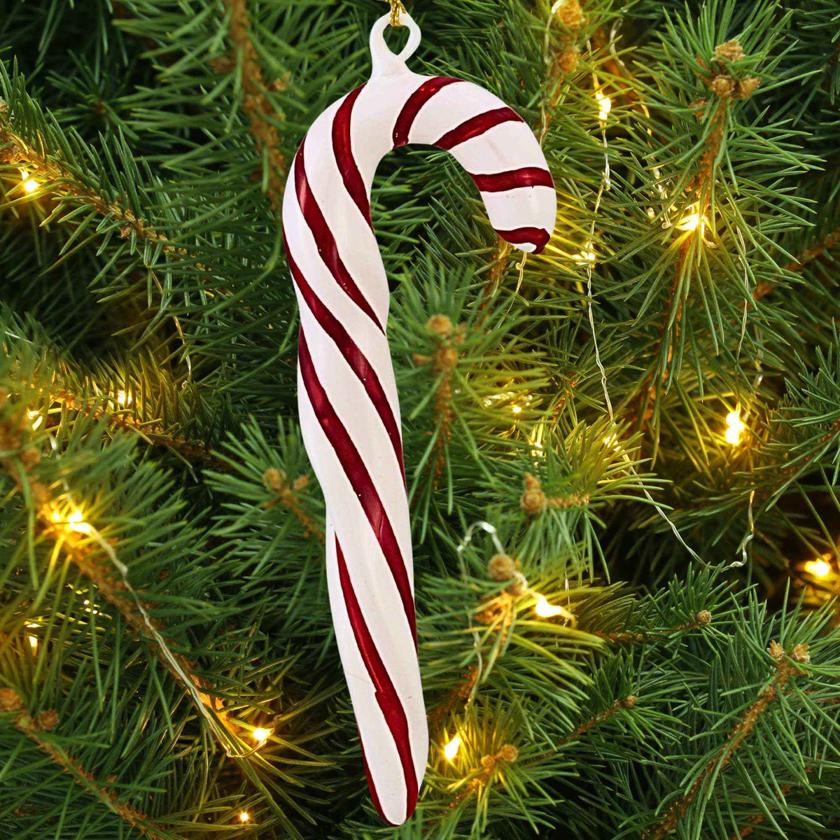 De Carlini Italian Ornaments Christmas Candy Cane - - SBKGifts.com