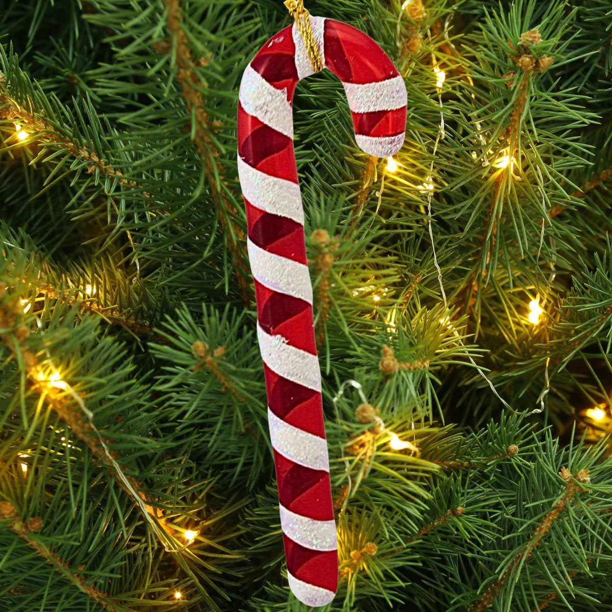 De Carlini Italian Ornaments Christmas Candy Cane - - SBKGifts.com