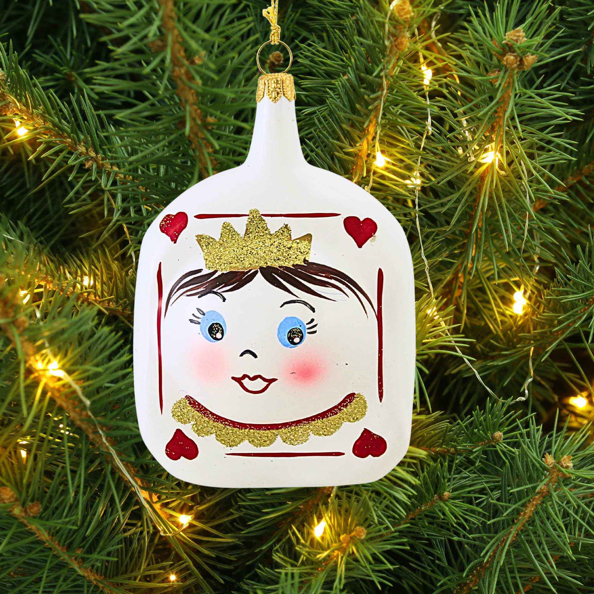 De Carlini Italian Ornaments Queen Of Hearts - - SBKGifts.com