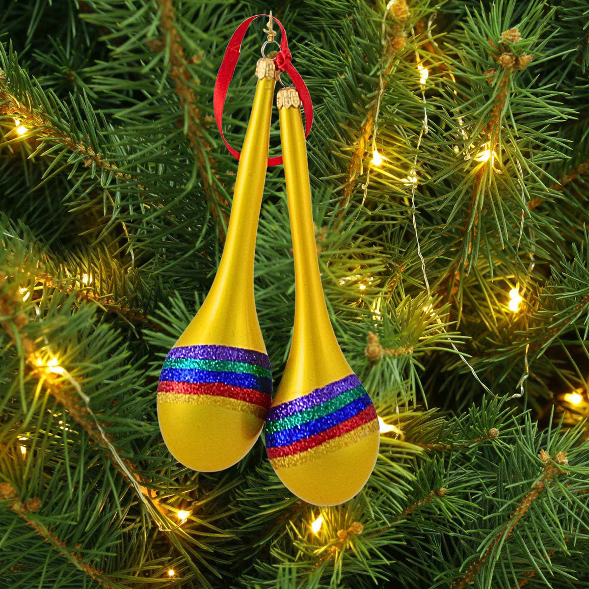 De Carlini Italian Ornaments Merry Maracas - - SBKGifts.com