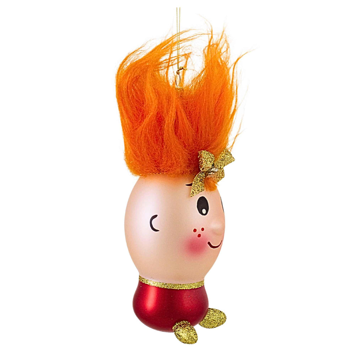 De Carlini Italian Ornaments Tangerine Trixie Moptop - - SBKGifts.com