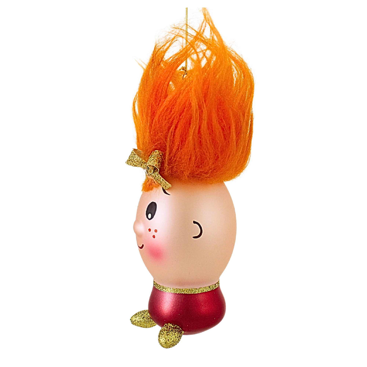 De Carlini Italian Ornaments Tangerine Trixie Moptop - - SBKGifts.com
