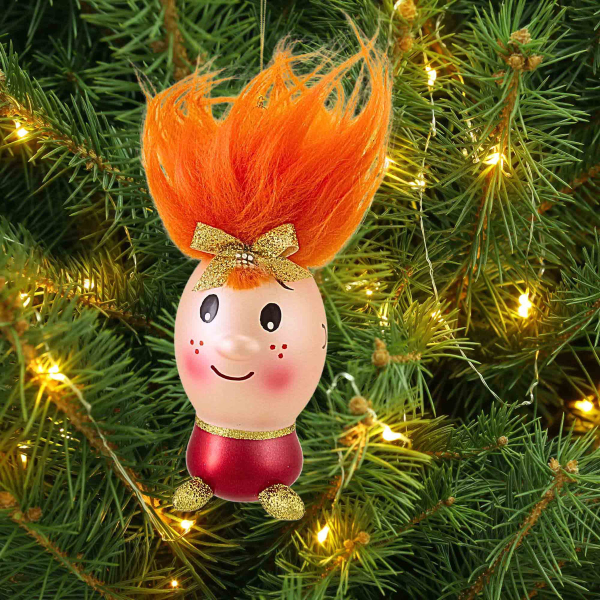 De Carlini Italian Ornaments Tangerine Trixie Moptop - - SBKGifts.com