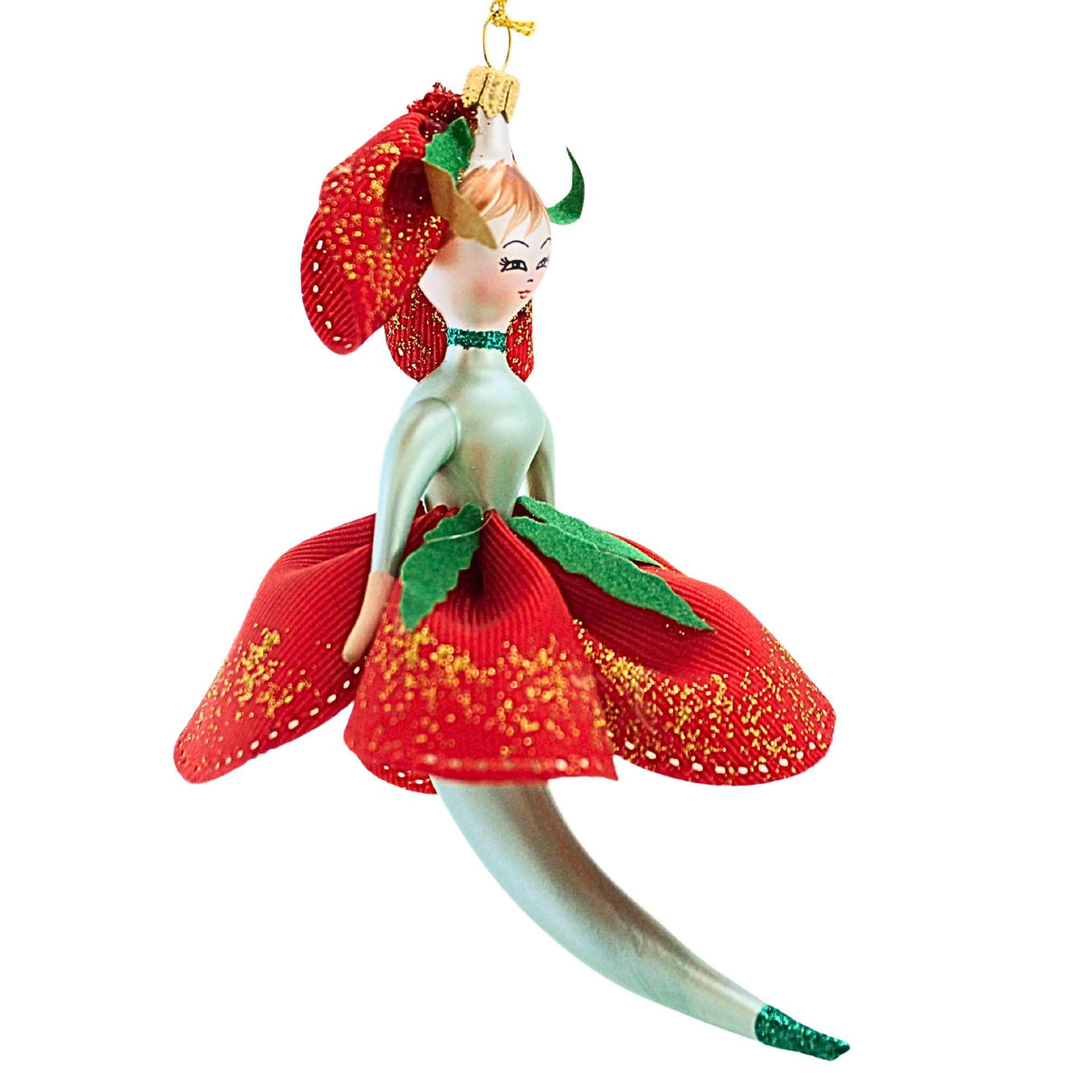 De Carlini Italian Ornaments Winter Bloom Belle - - SBKGifts.com