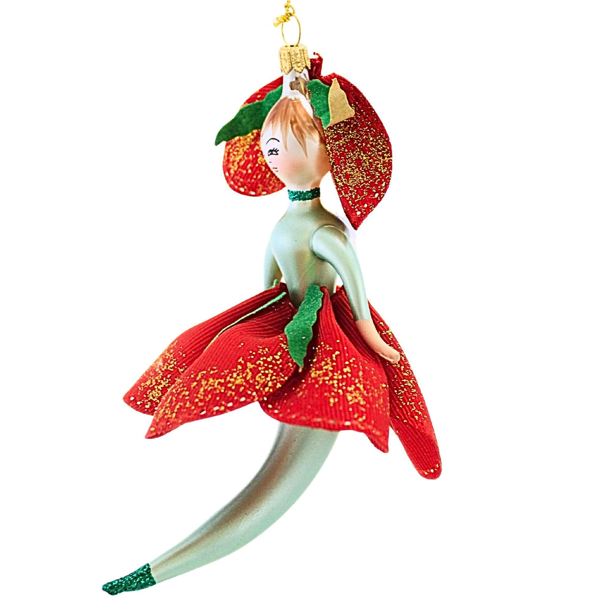 De Carlini Italian Ornaments Winter Bloom Belle - - SBKGifts.com