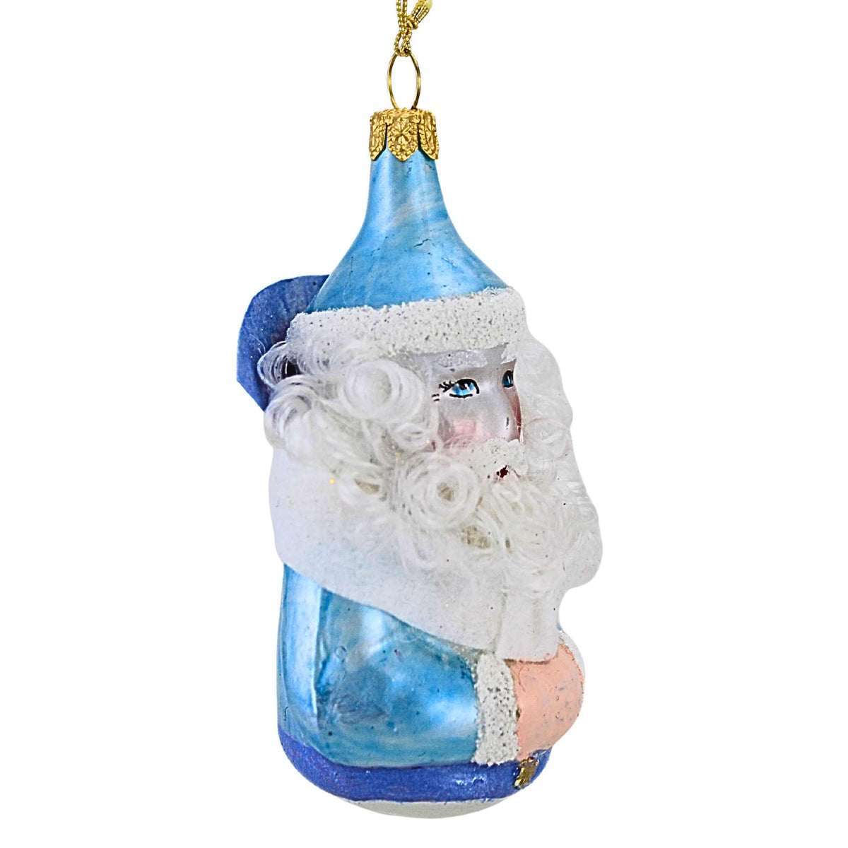 De Carlini Italian Ornaments Blue Noel St. Nick - - SBKGifts.com