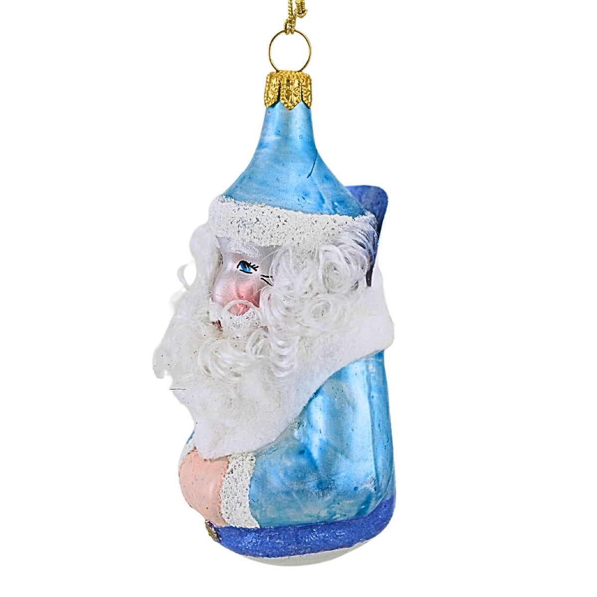 De Carlini Italian Ornaments Blue Noel St. Nick - - SBKGifts.com