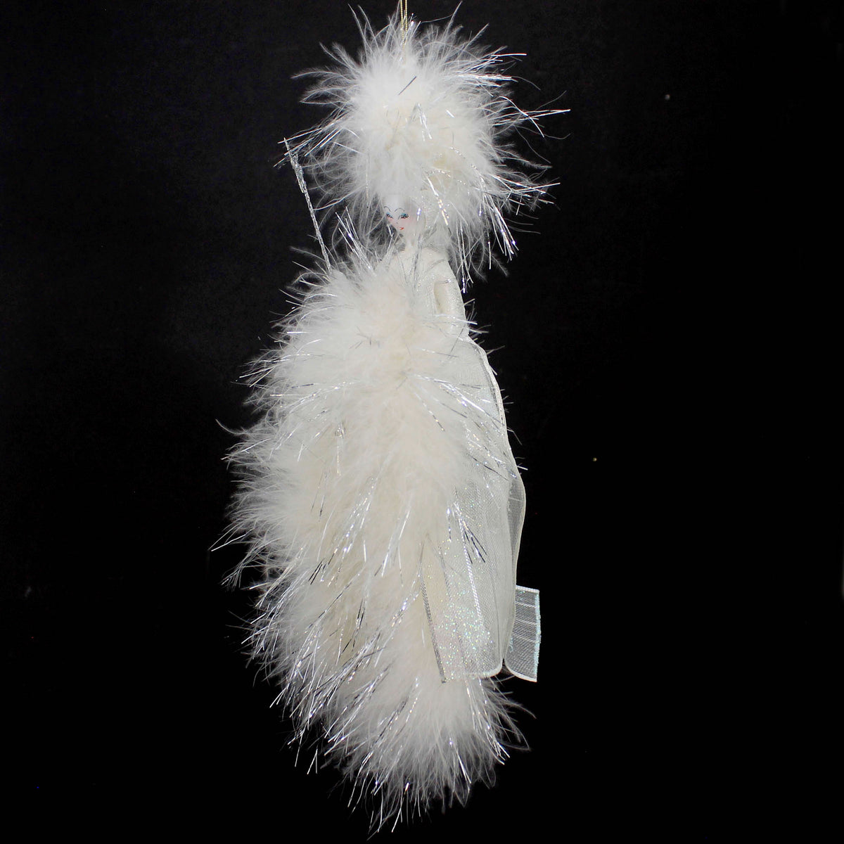 De Carlini Italian Ornaments Feathered Fashionista - - SBKGifts.com