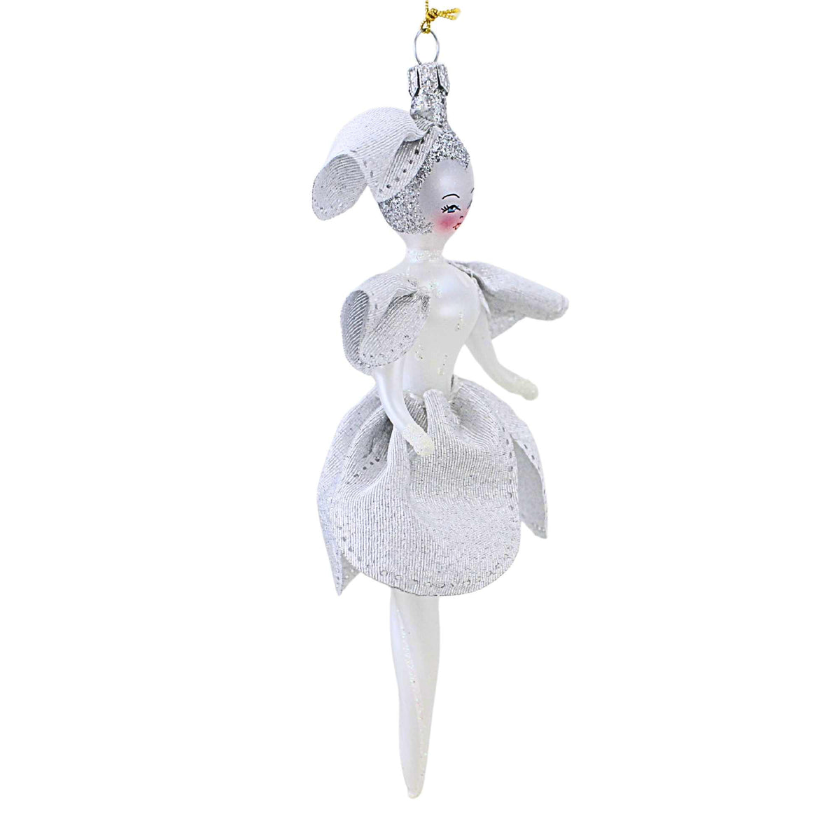De Carlini Italian Ornaments Silver Bell Blossom - - SBKGifts.com