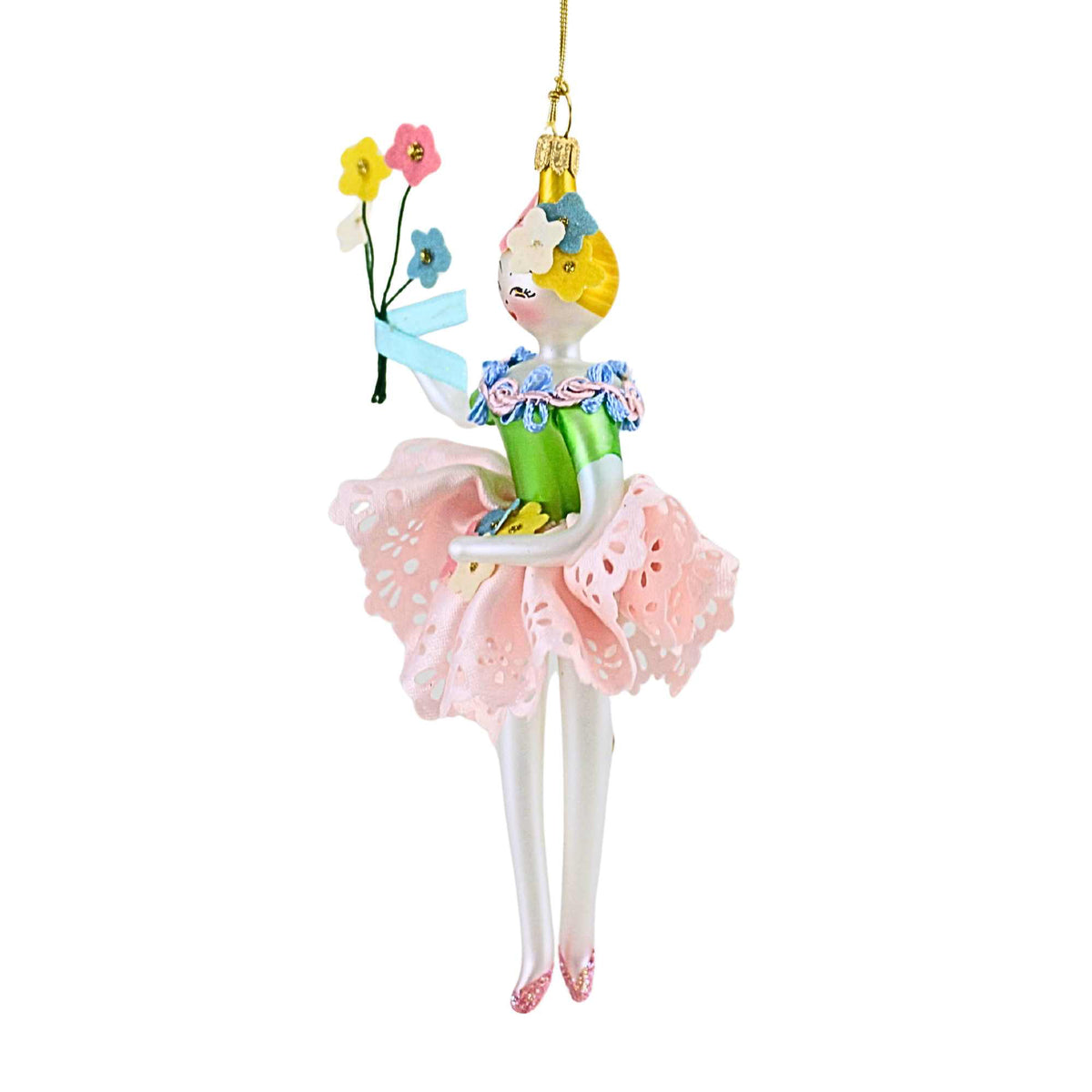 De Carlini Italian Ornaments Pansy Parade - - SBKGifts.com
