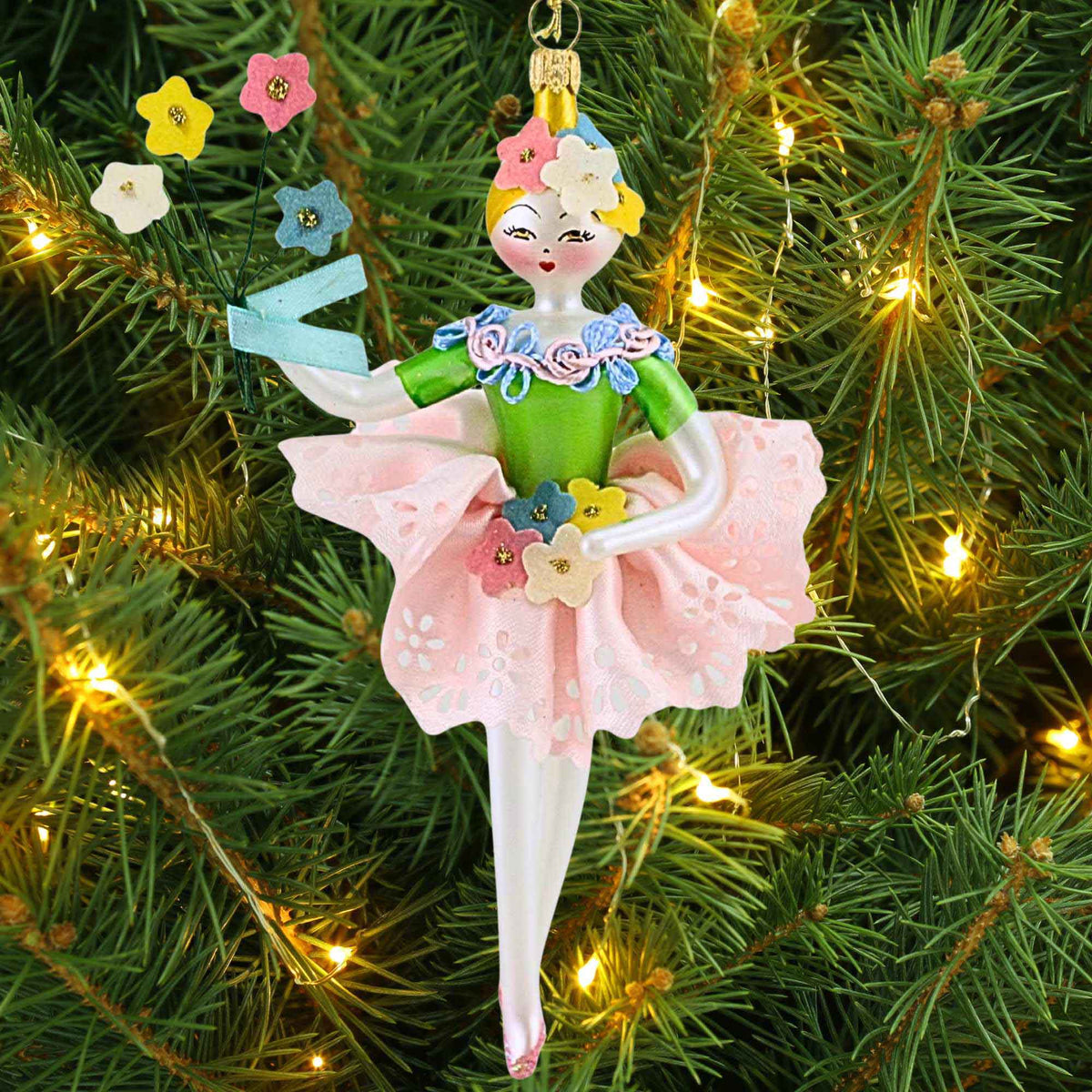 De Carlini Italian Ornaments Pansy Parade - - SBKGifts.com