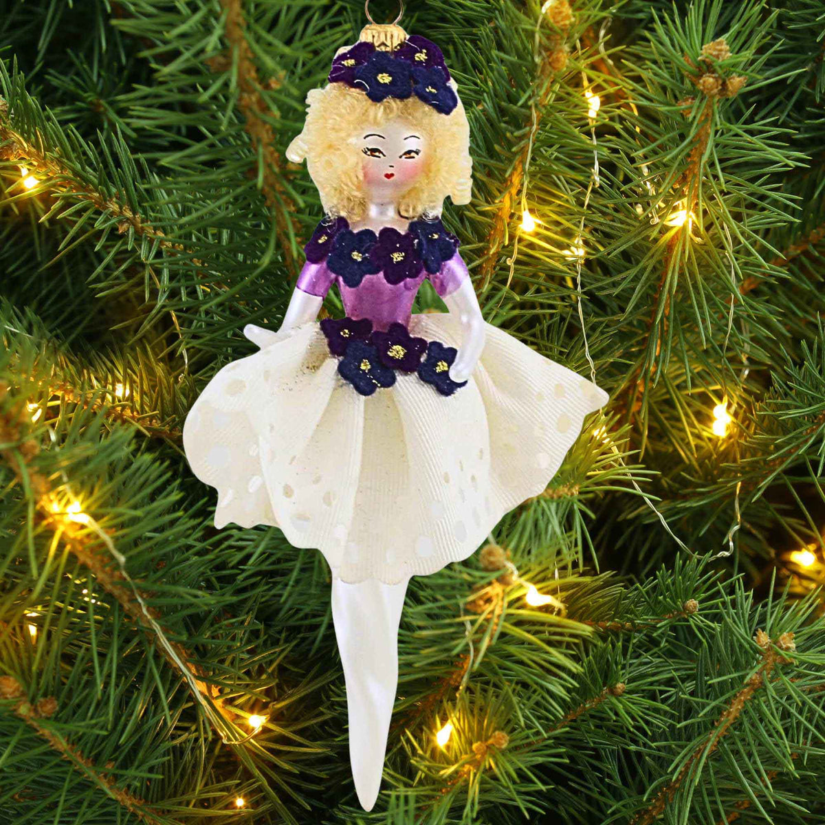 De Carlini Italian Ornaments Petunia Twirl - - SBKGifts.com