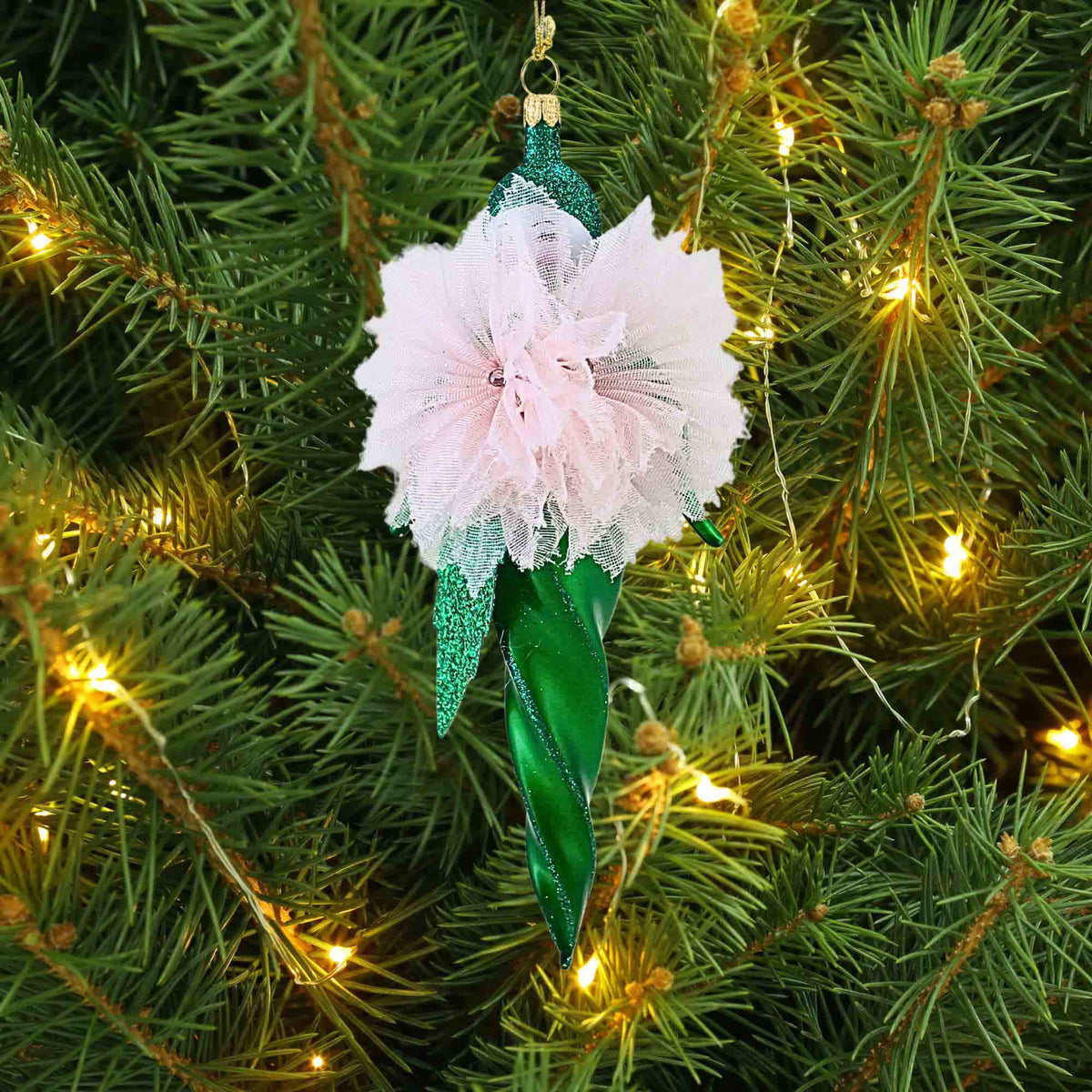 De Carlini Italian Ornaments Passion Flower Pixie - - SBKGifts.com