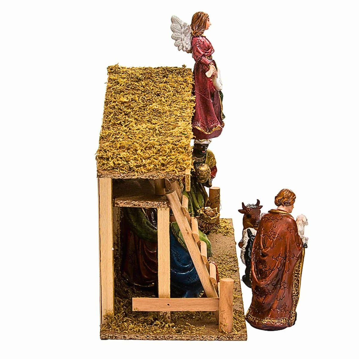 Kurt S. Adler Nativity Set With Wooden Stable, 12-Piece Set - - SBKGifts.com