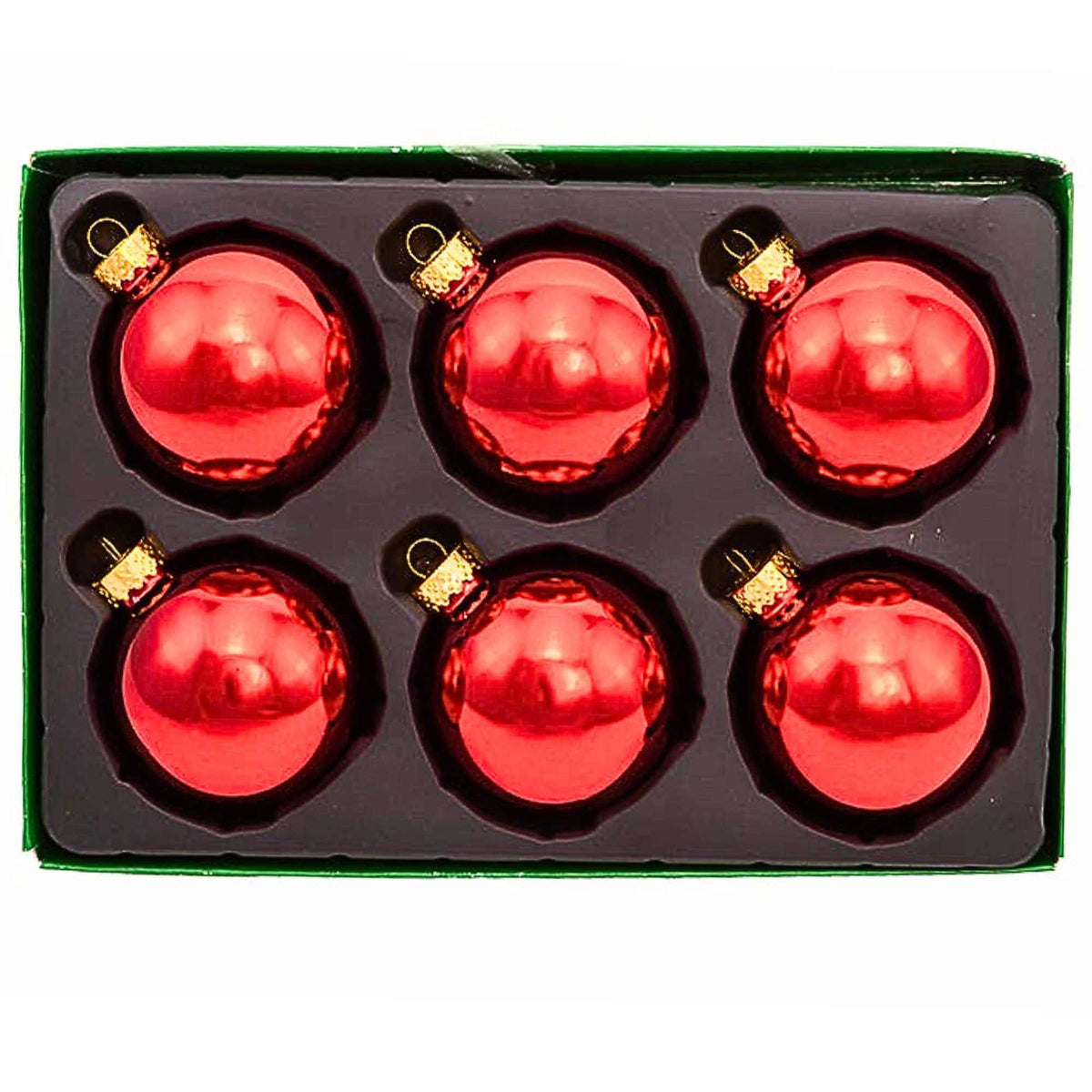 Kurt S. Adler 65Mm Glass Shiny Red Ball Ornaments - - SBKGifts.com