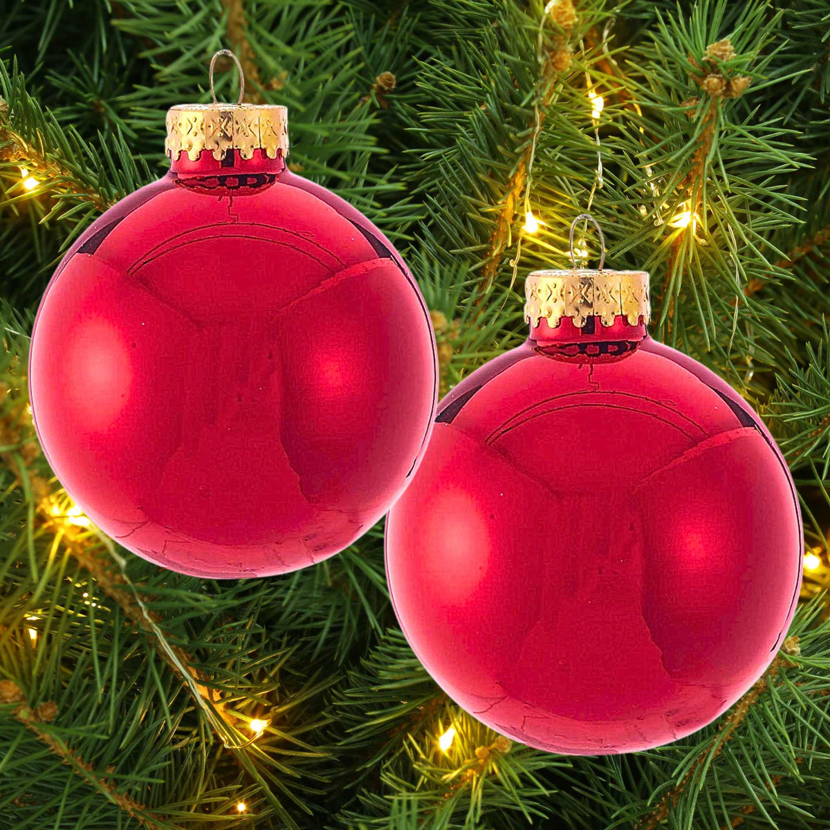 Kurt S. Adler 65Mm Glass Shiny Red Ball Ornaments - - SBKGifts.com