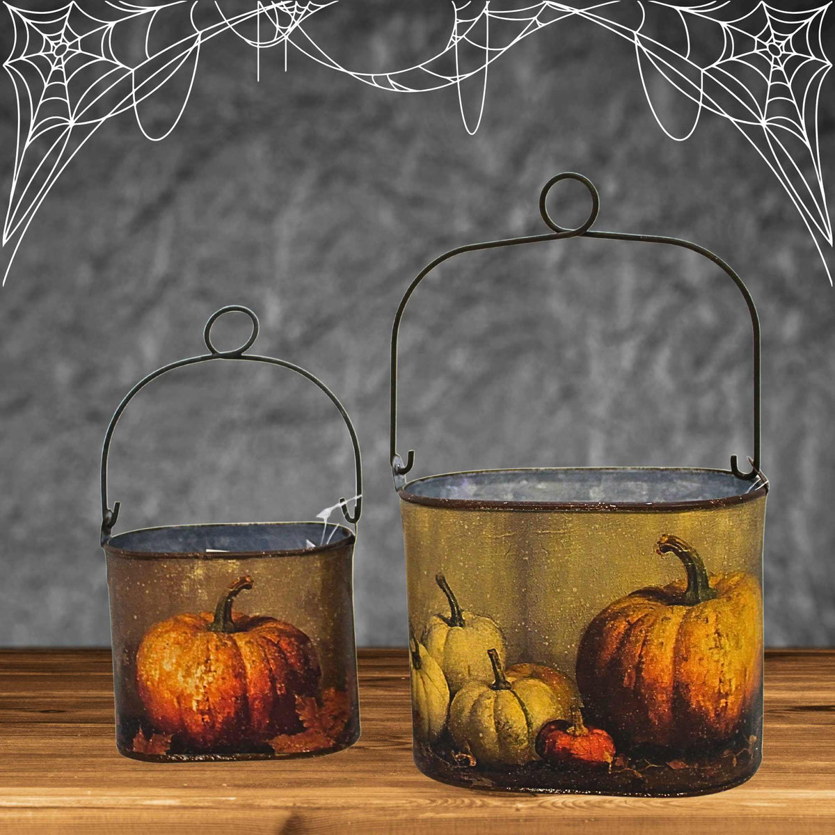 Primitives By Kathy Pumpkin Still Life Bin Set - - SBKGifts.com