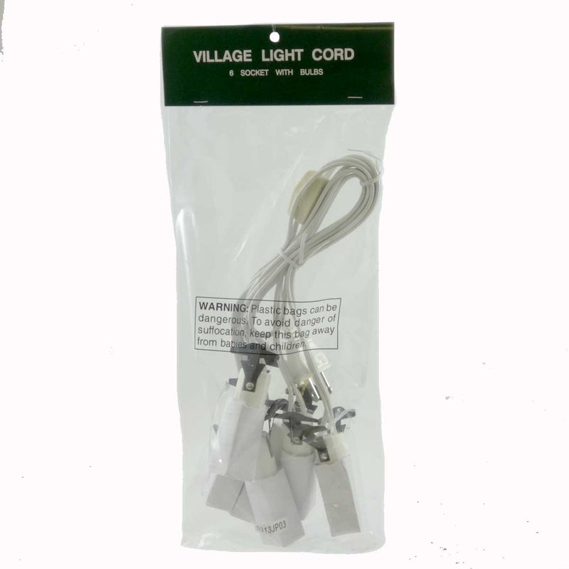 Department 56 Villages Six Socket Light Cord - One  6 Socket Light Bulb Cord 3 Inch, Metal - Village Accessories Electric 99279 (6748)