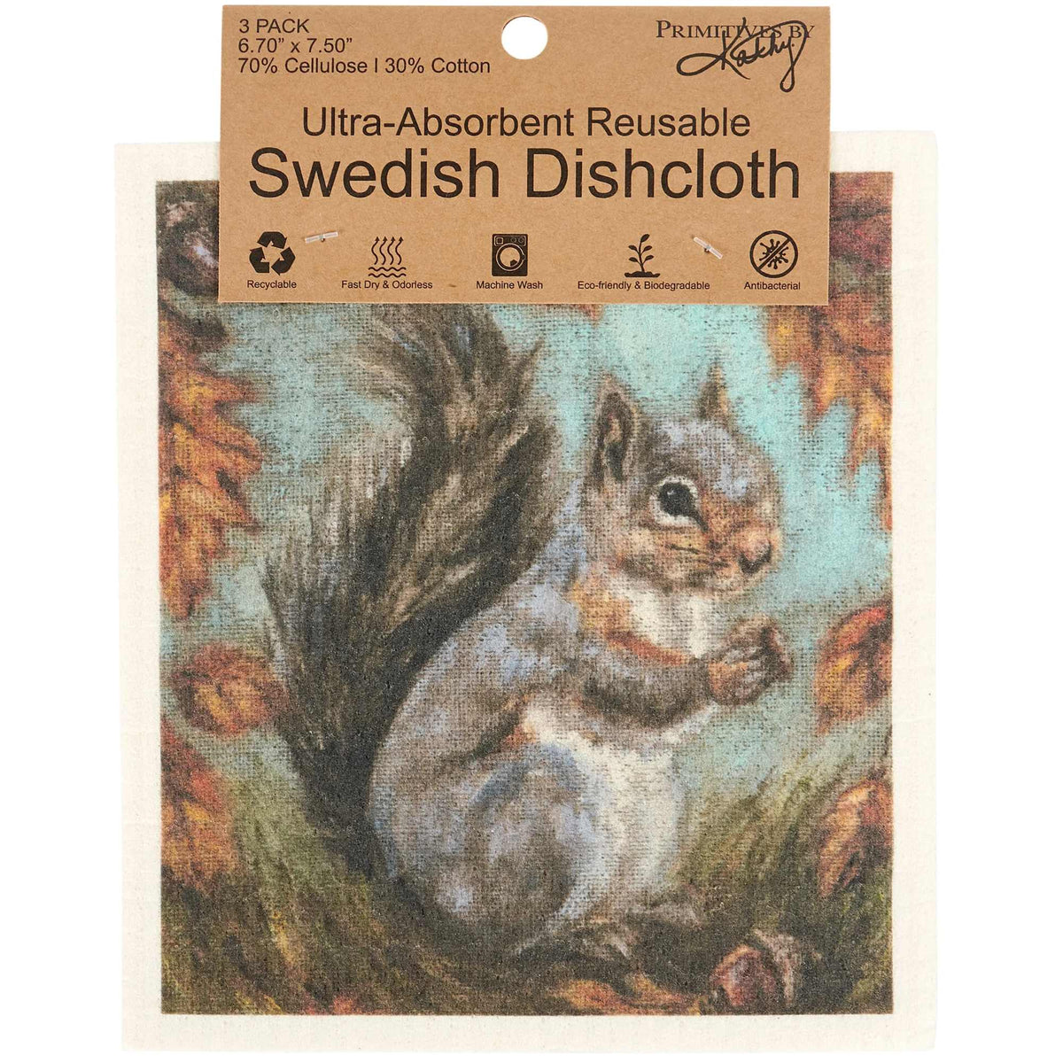 Primitives By Kathy Fall Woods Swedish Cloth Set - - SBKGifts.com