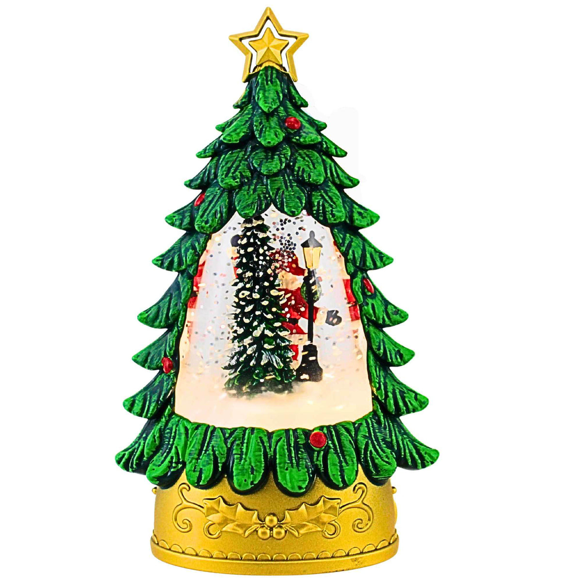 Roman Lighted Swirl Mini Tree With Santa Scene - - SBKGifts.com