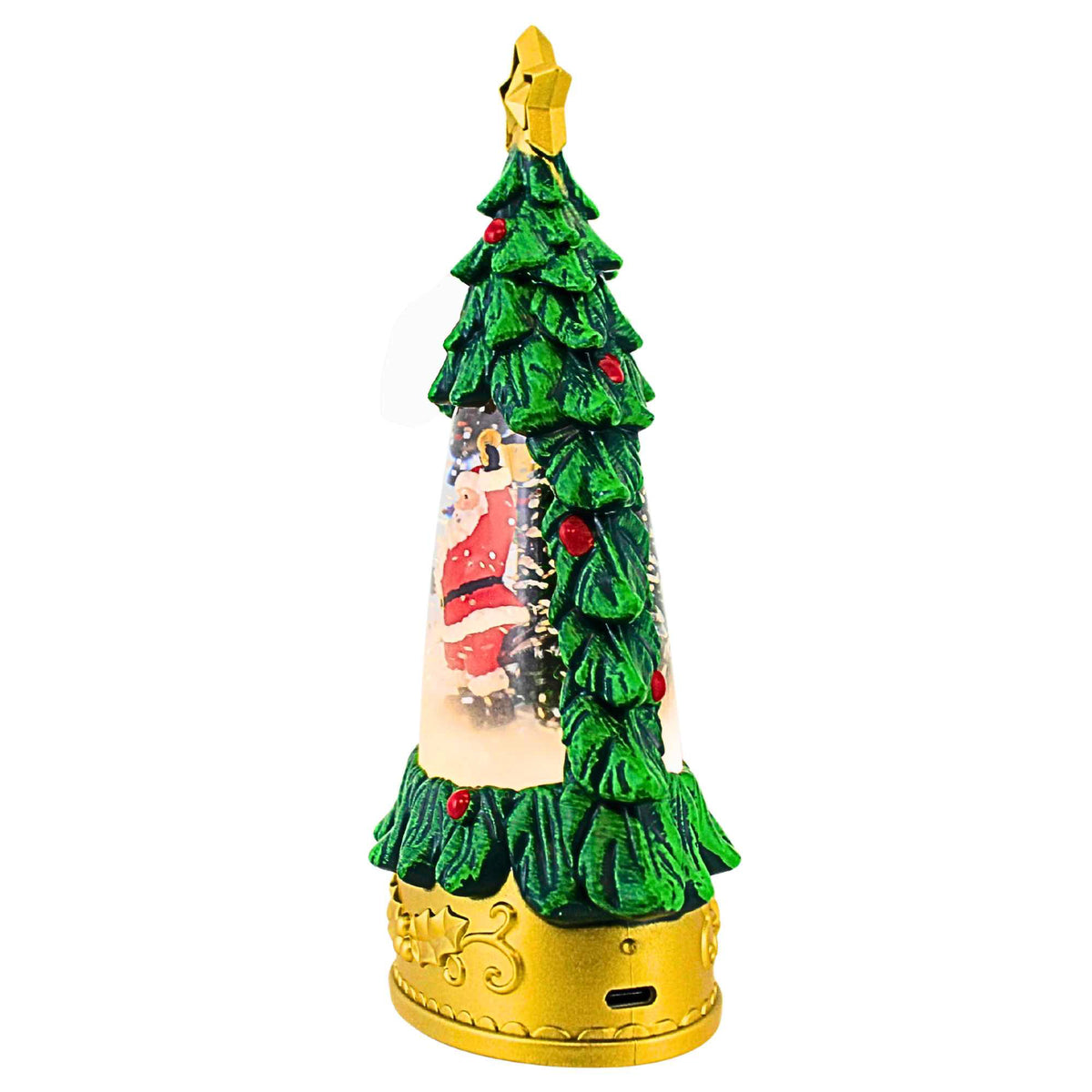 Roman Lighted Swirl Mini Tree With Santa Scene - - SBKGifts.com