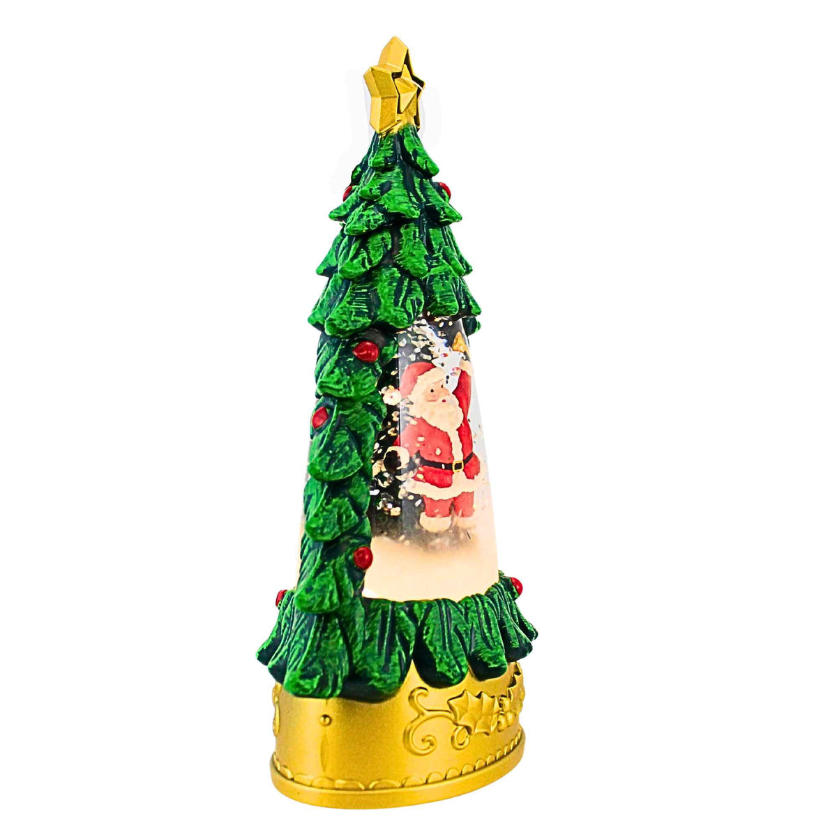 Roman Lighted Swirl Mini Tree With Santa Scene - - SBKGifts.com