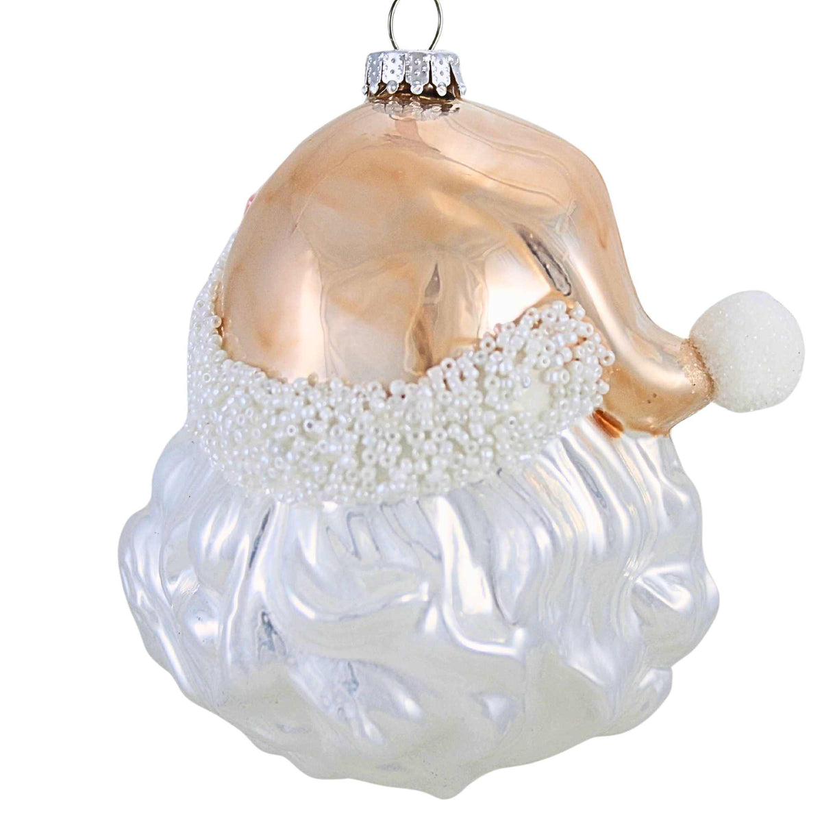 Kurt S. Adler Pink & Silver Santa Head - - SBKGifts.com