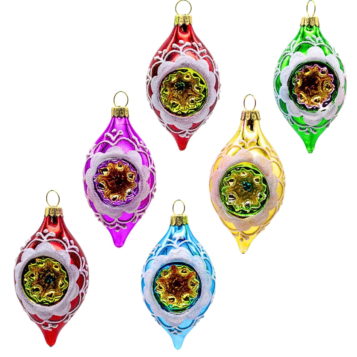 67528 Multicolor Reflector Drop Ornaments GG1125