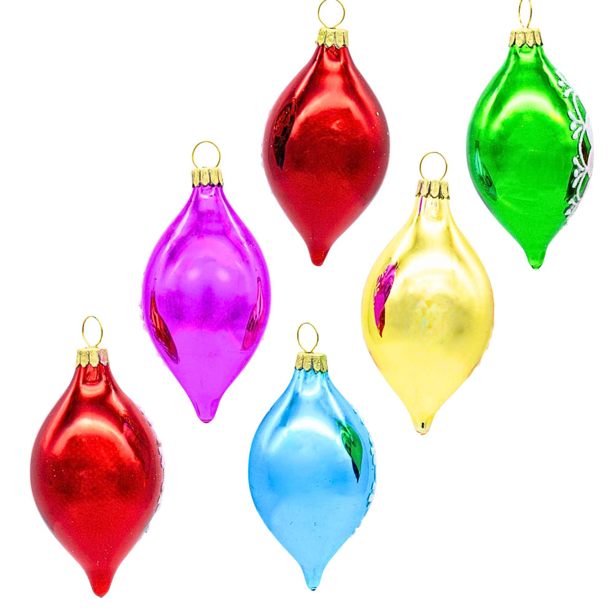 Kurt S. Adler Multicolor Reflector Drop Ornaments - - SBKGifts.com