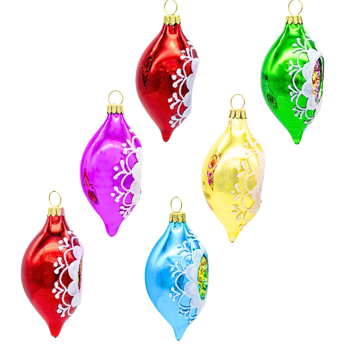 Kurt S. Adler Multicolor Reflector Drop Ornaments - - SBKGifts.com