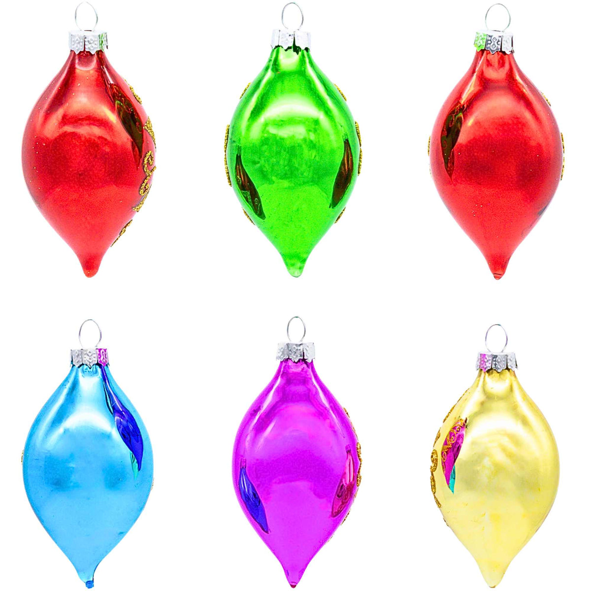 Kurt S. Adler Multicolor Reflector With Gold Glitter Drop - - SBKGifts.com