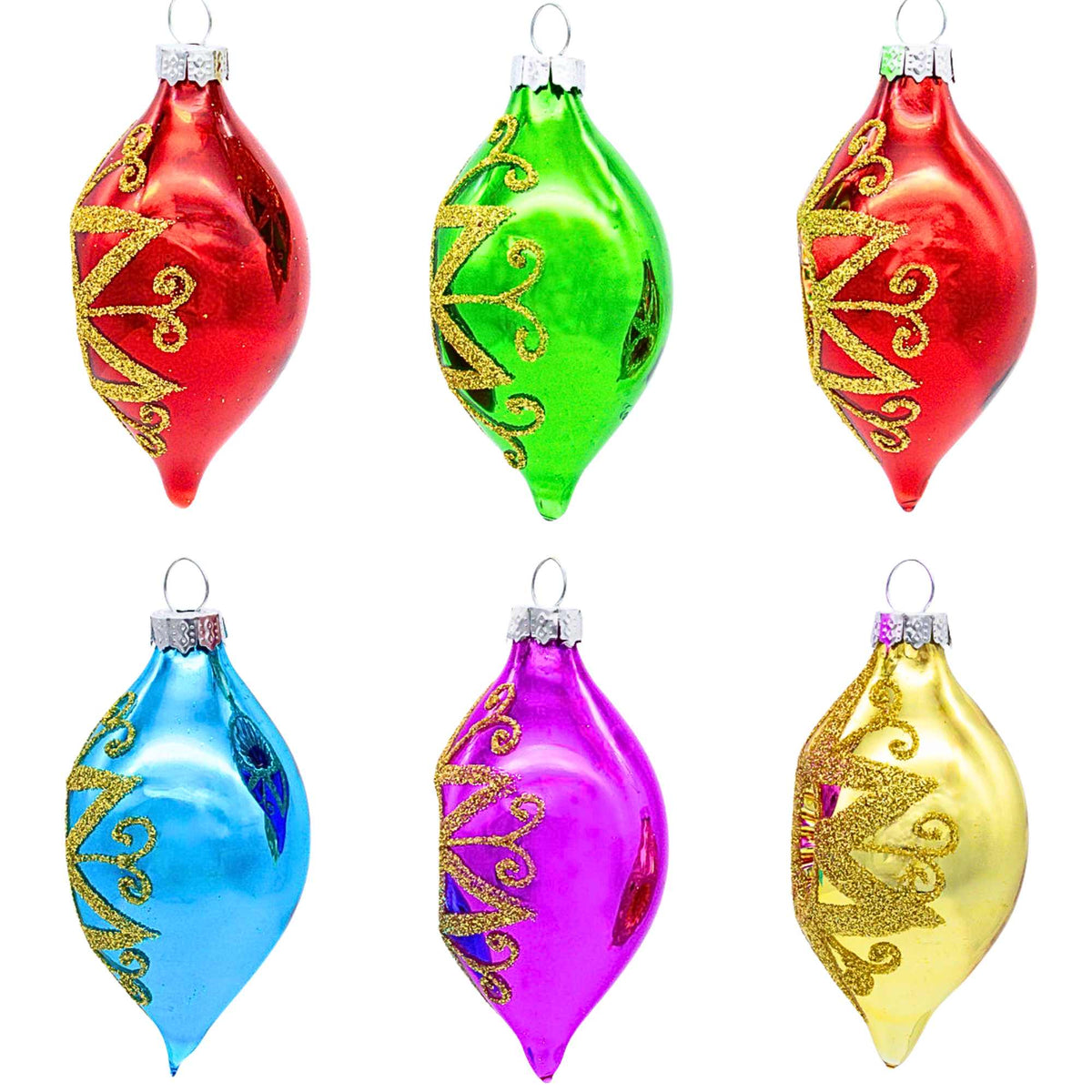Kurt S. Adler Multicolor Reflector With Gold Glitter Drop - - SBKGifts.com